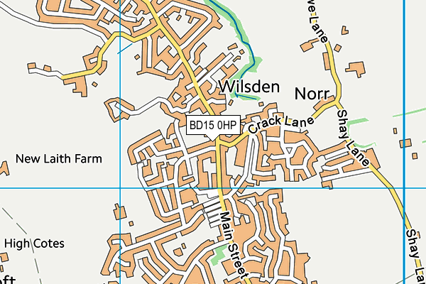 BD15 0HP map - OS VectorMap District (Ordnance Survey)