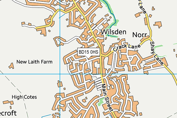 BD15 0HS map - OS VectorMap District (Ordnance Survey)