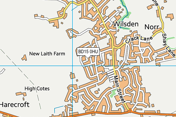 BD15 0HU map - OS VectorMap District (Ordnance Survey)