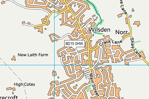 BD15 0HW map - OS VectorMap District (Ordnance Survey)