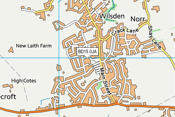 BD15 0JA map - OS VectorMap District (Ordnance Survey)