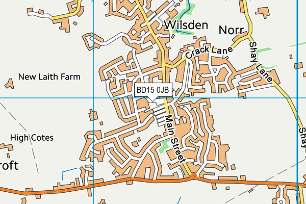 BD15 0JB map - OS VectorMap District (Ordnance Survey)