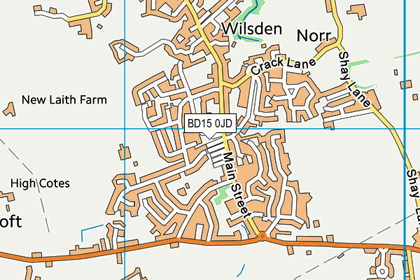 BD15 0JD map - OS VectorMap District (Ordnance Survey)