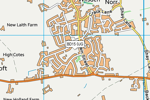 BD15 0JG map - OS VectorMap District (Ordnance Survey)