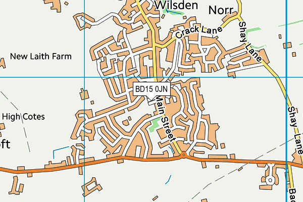 BD15 0JN map - OS VectorMap District (Ordnance Survey)