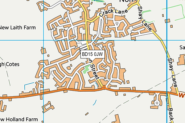 BD15 0JW map - OS VectorMap District (Ordnance Survey)