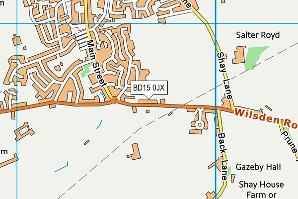 BD15 0JX map - OS VectorMap District (Ordnance Survey)