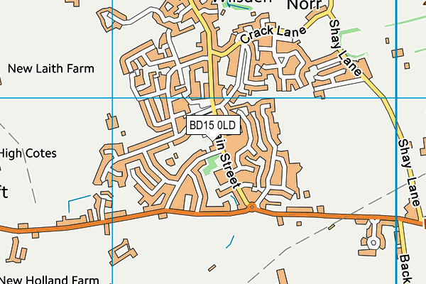 BD15 0LD map - OS VectorMap District (Ordnance Survey)