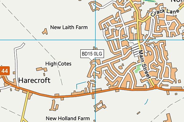 BD15 0LG map - OS VectorMap District (Ordnance Survey)