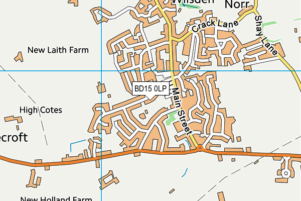 BD15 0LP map - OS VectorMap District (Ordnance Survey)