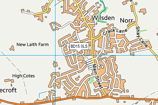 BD15 0LS map - OS VectorMap District (Ordnance Survey)