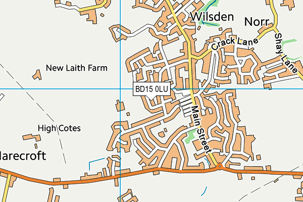 BD15 0LU map - OS VectorMap District (Ordnance Survey)