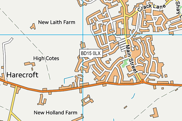 BD15 0LX map - OS VectorMap District (Ordnance Survey)