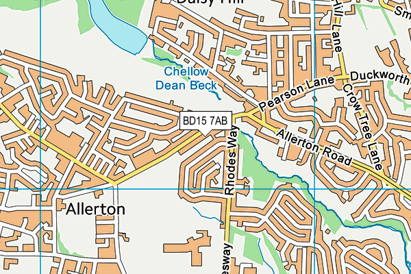 BD15 7AB map - OS VectorMap District (Ordnance Survey)