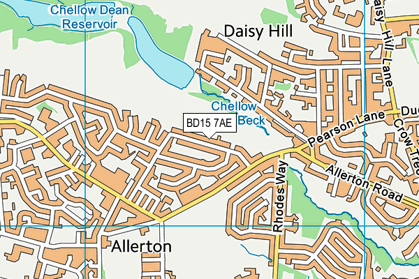 BD15 7AE map - OS VectorMap District (Ordnance Survey)