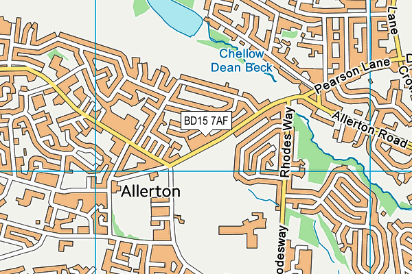 BD15 7AF map - OS VectorMap District (Ordnance Survey)