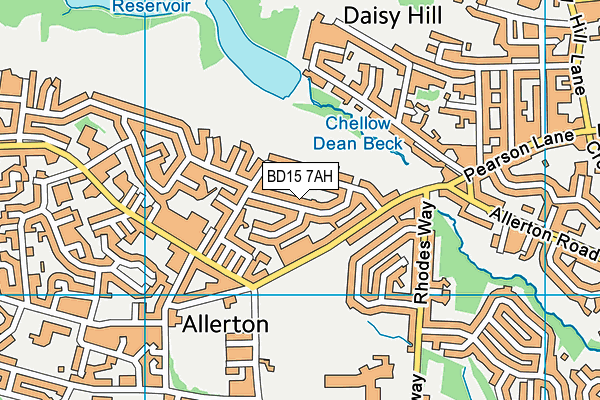 BD15 7AH map - OS VectorMap District (Ordnance Survey)