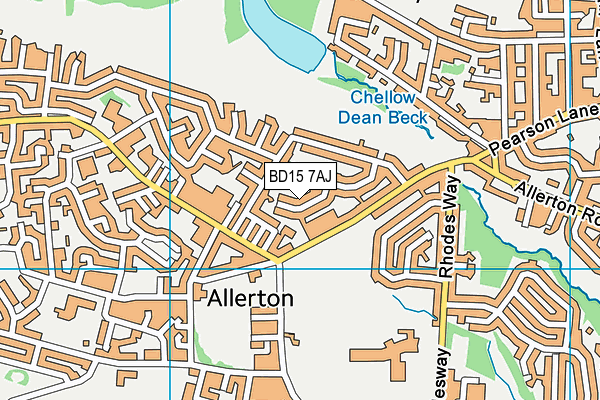 BD15 7AJ map - OS VectorMap District (Ordnance Survey)