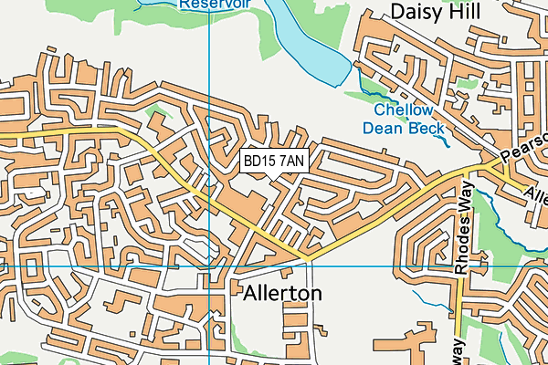 BD15 7AN map - OS VectorMap District (Ordnance Survey)