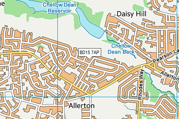 BD15 7AP map - OS VectorMap District (Ordnance Survey)