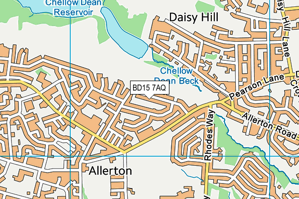 BD15 7AQ map - OS VectorMap District (Ordnance Survey)