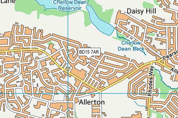 BD15 7AR map - OS VectorMap District (Ordnance Survey)