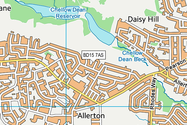 BD15 7AS map - OS VectorMap District (Ordnance Survey)