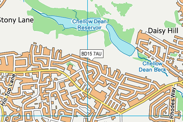 BD15 7AU map - OS VectorMap District (Ordnance Survey)