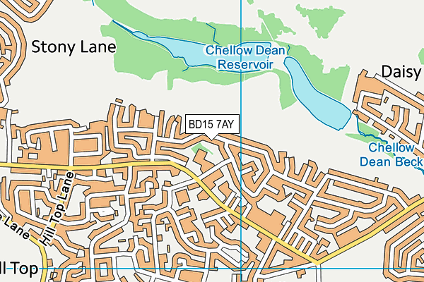 BD15 7AY map - OS VectorMap District (Ordnance Survey)