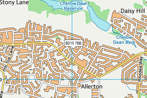 BD15 7BB map - OS VectorMap District (Ordnance Survey)