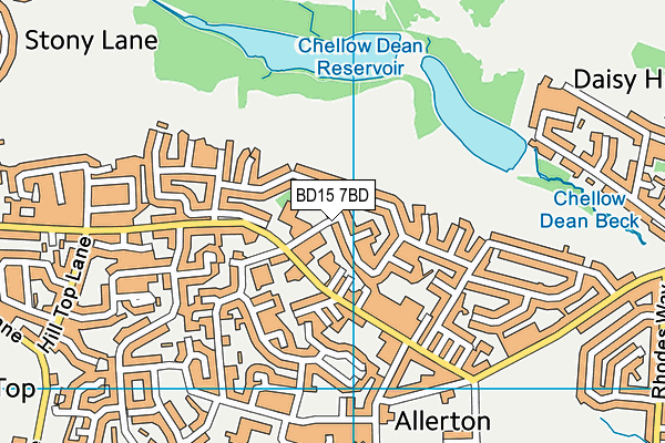 BD15 7BD map - OS VectorMap District (Ordnance Survey)