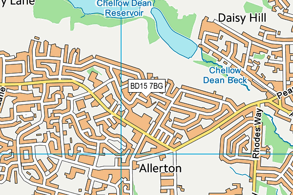 BD15 7BG map - OS VectorMap District (Ordnance Survey)