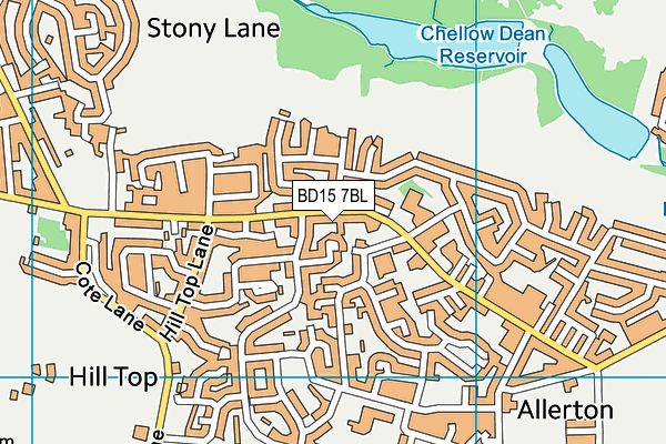 BD15 7BL map - OS VectorMap District (Ordnance Survey)