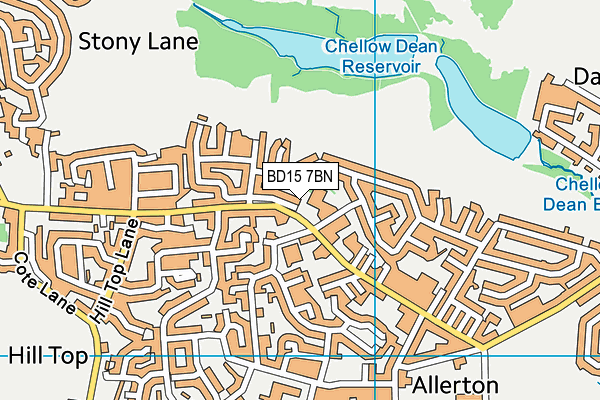 BD15 7BN map - OS VectorMap District (Ordnance Survey)