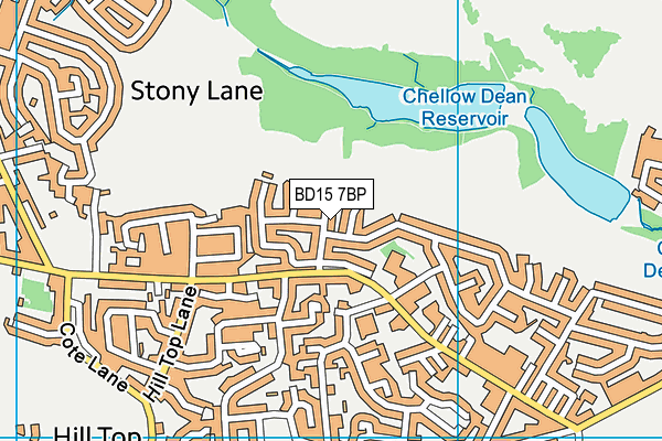 BD15 7BP map - OS VectorMap District (Ordnance Survey)