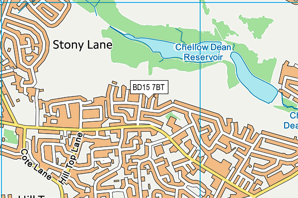 BD15 7BT map - OS VectorMap District (Ordnance Survey)