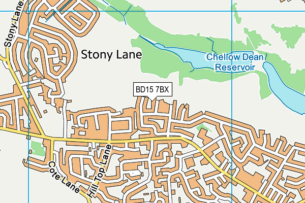 BD15 7BX map - OS VectorMap District (Ordnance Survey)