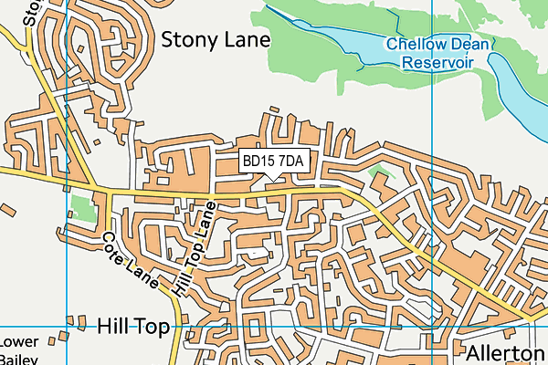 BD15 7DA map - OS VectorMap District (Ordnance Survey)