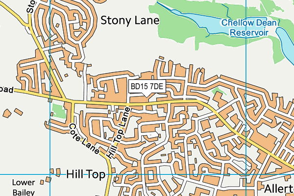 BD15 7DE map - OS VectorMap District (Ordnance Survey)