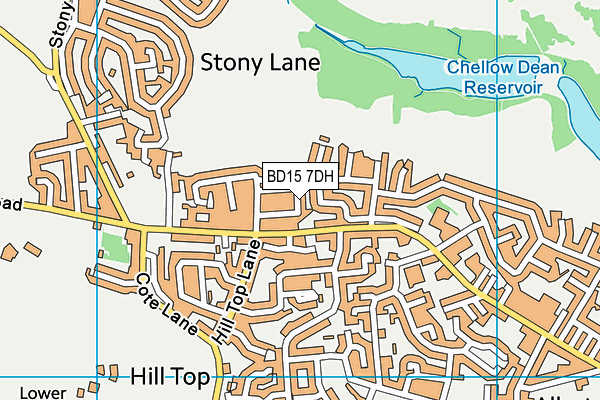 BD15 7DH map - OS VectorMap District (Ordnance Survey)