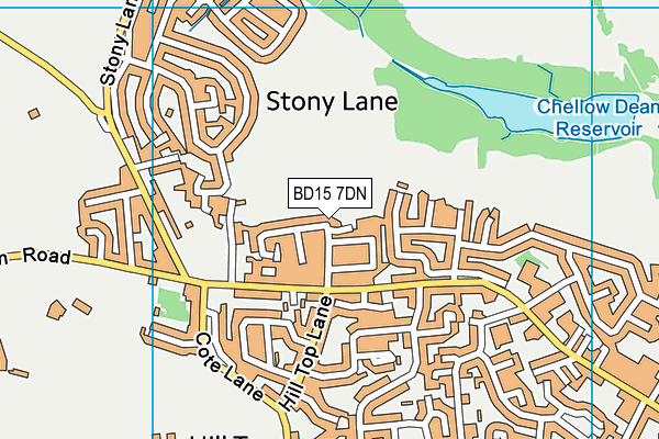 BD15 7DN map - OS VectorMap District (Ordnance Survey)