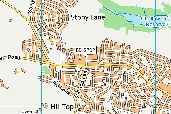 BD15 7DP map - OS VectorMap District (Ordnance Survey)