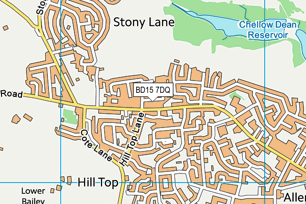 BD15 7DQ map - OS VectorMap District (Ordnance Survey)