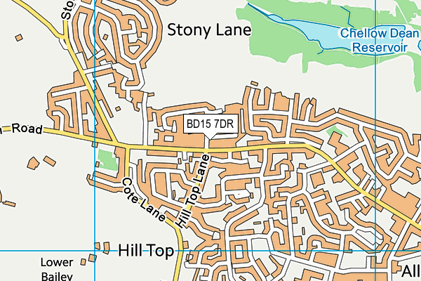BD15 7DR map - OS VectorMap District (Ordnance Survey)