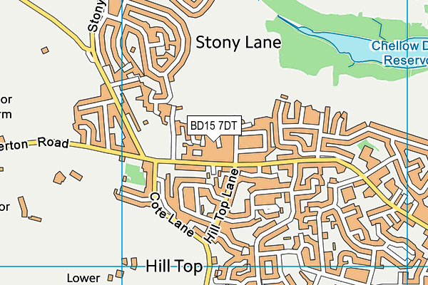BD15 7DT map - OS VectorMap District (Ordnance Survey)