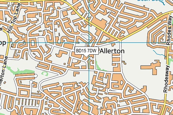 BD15 7DW map - OS VectorMap District (Ordnance Survey)