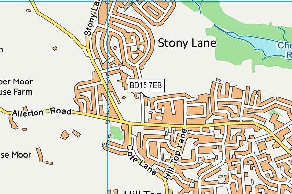 BD15 7EB map - OS VectorMap District (Ordnance Survey)