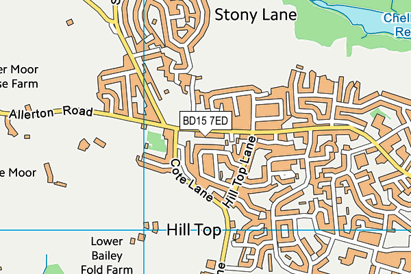 BD15 7ED map - OS VectorMap District (Ordnance Survey)