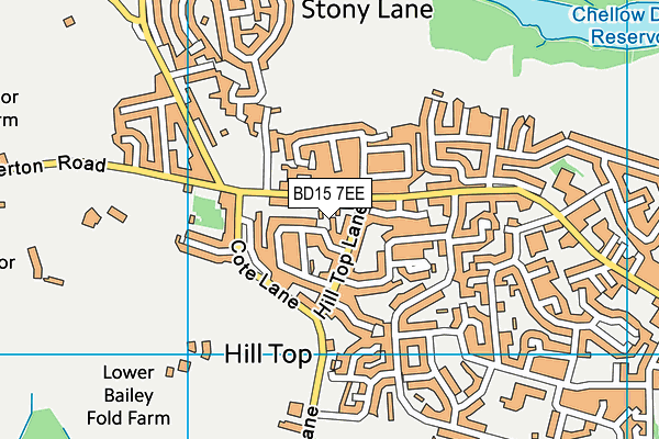 BD15 7EE map - OS VectorMap District (Ordnance Survey)