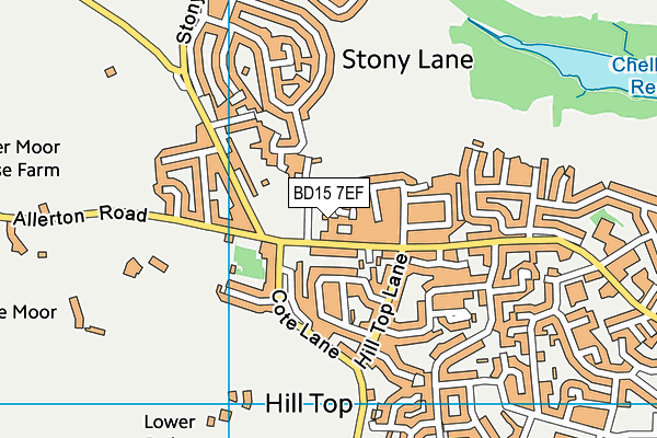 BD15 7EF map - OS VectorMap District (Ordnance Survey)